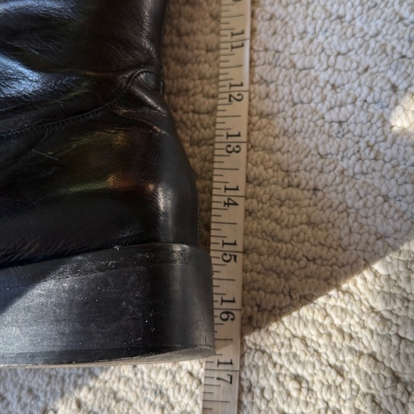 Charles David “Reider” Black Leather Side Zip High Shaft Square Toe Boots - Picture 9 of 15